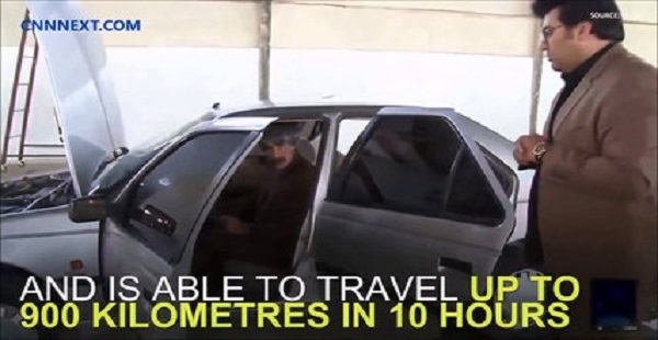 Iranian scientist takes his water-powered car for a spin